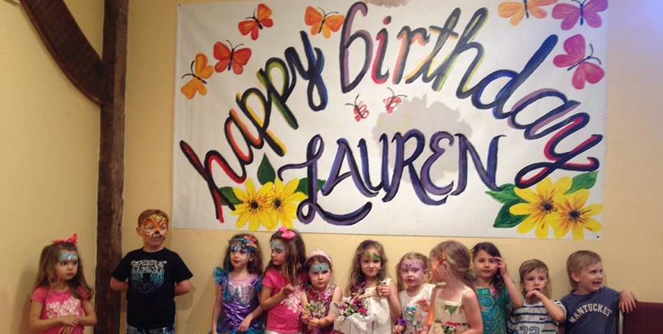 Face painting at a birthday party