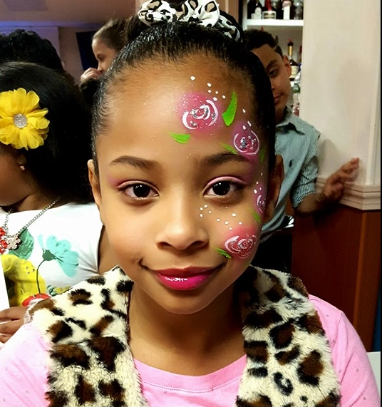 Rose face painting design